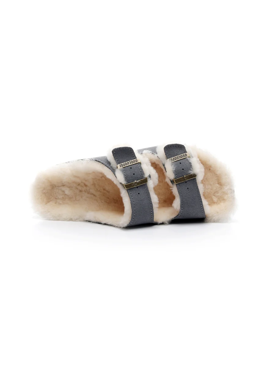 Maibulun | Dual-Strap Wool-Lined Suede Sandal - Image 16